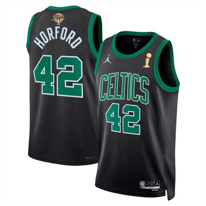 Men%27s Boston Celtics #42 Al Horford Black 2024 Finals Champions Statement Edition Stitched Basketball Jersey Dzhi